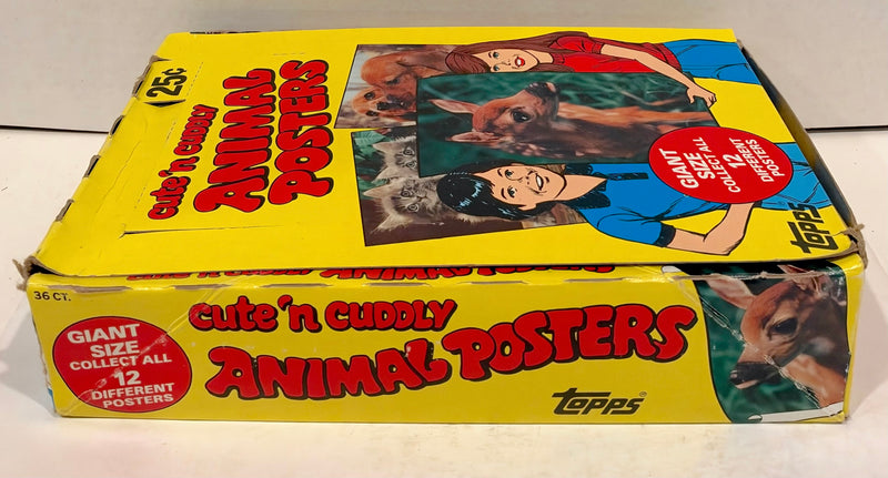 1981 Cute 'n Cuddly Animal Posters Wax Box 36 Packs Topps