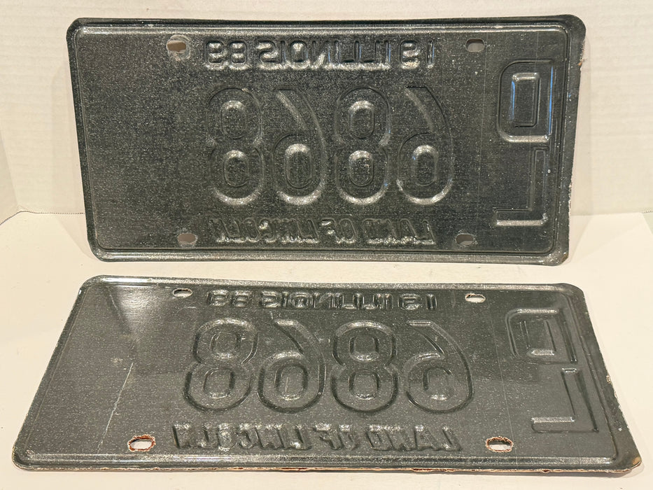1989 Illinois Automobile Motorcycle Dealer Dealership License Plate DL 6868