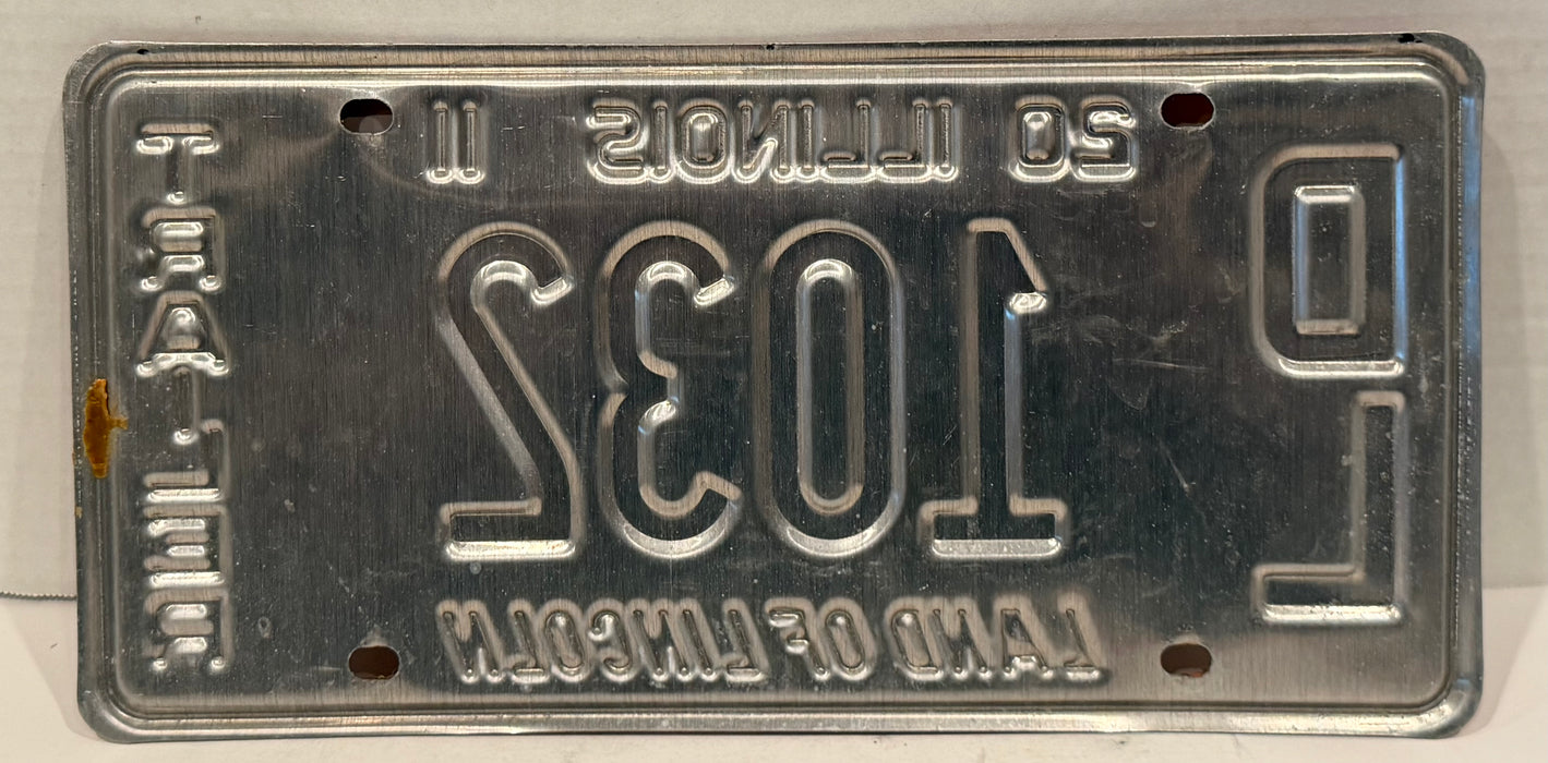 2011 Illinois Dealer Dealership License Plate DL 1032A Trailer