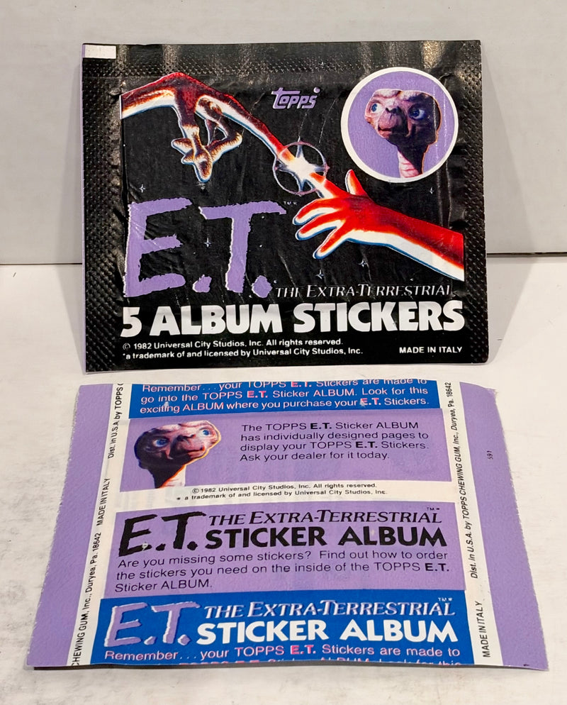 1982 E.T. The Extra Terrestrial Album Sticker Box 100 Packs Sealed Topps Panini - TvMovieCards.com