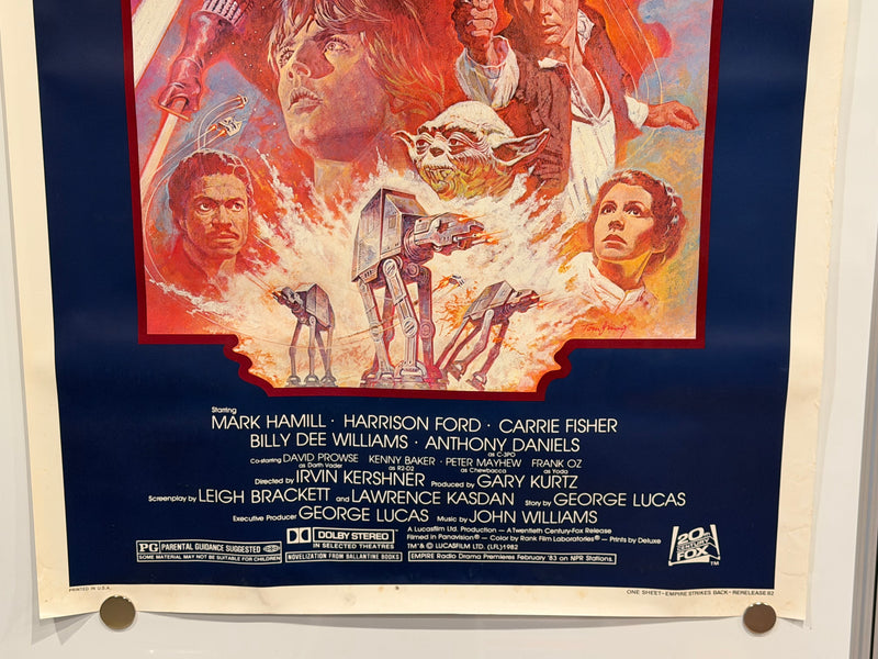 1982R Star Wars Episode V "Empire Strikes Back" 1SH Movie Poster Rerelease 27 x 41 - TvMovieCards.com