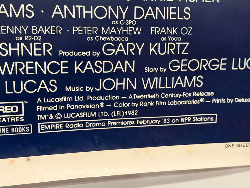 1982R Star Wars Episode V "Empire Strikes Back" 1SH Movie Poster Rerelease 27 x 41 - TvMovieCards.com