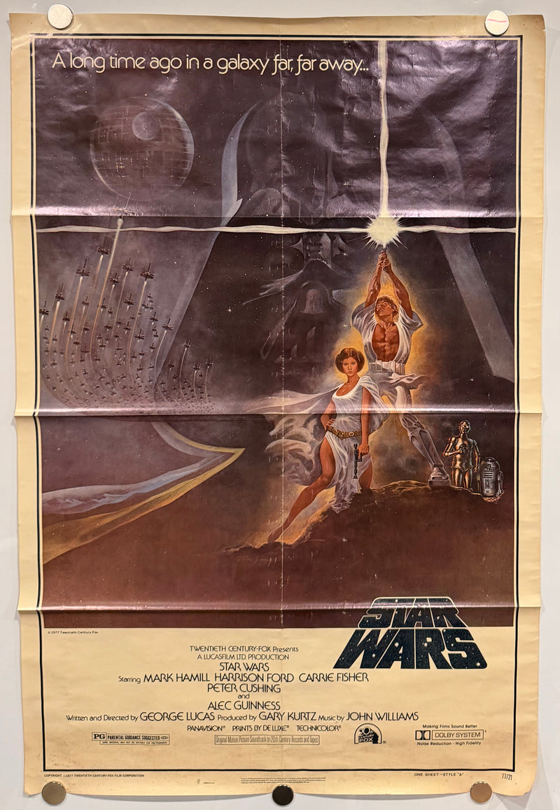 1977 Star Wars Episode IV "A New Hope" 1SH Original Movie Poster Style A 27 x 41 - TvMovieCards.com