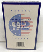 1992 Decision '92 Trading Card Box 36 Packs Sealed Bill Clinton George Bush   - TvMovieCards.com