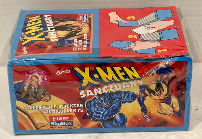 1996 Marvel X-Men Sanctuary Album Sticker Box 100 Packs Sealed Skybox Fleer - TvMovieCards.com