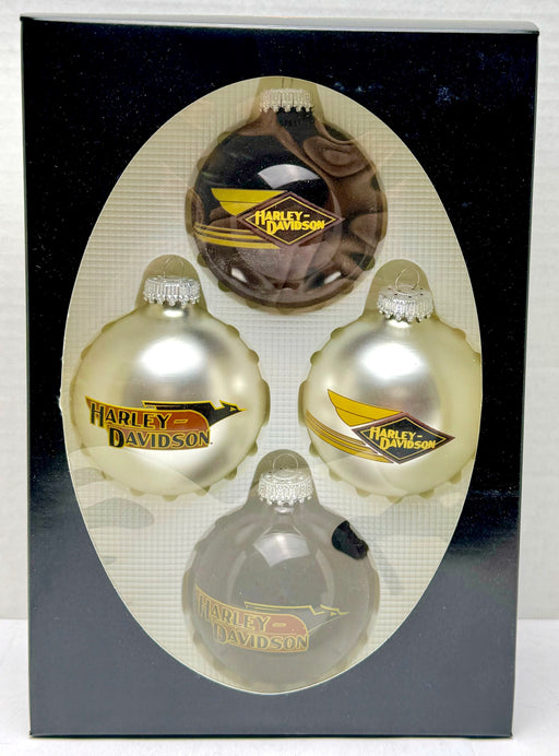 2004 Harley Davidson 4-Pack Ball Glass Holiday Ornament 96886-05V   - TvMovieCards.com
