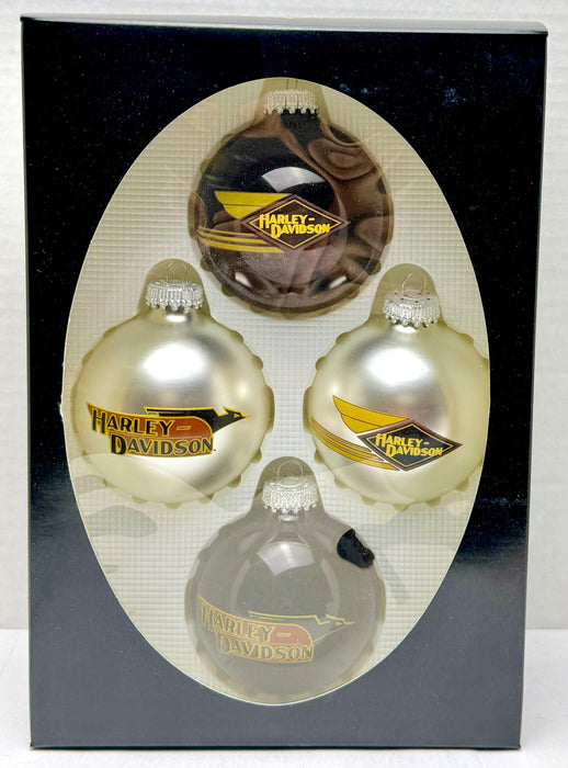 2004 Harley Davidson 4-Pack Ball Glass Holiday Ornament 96886-05V   - TvMovieCards.com