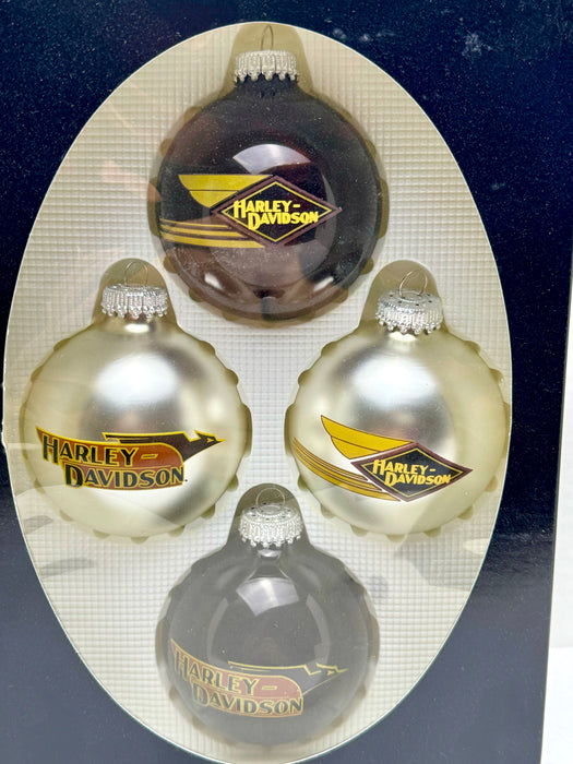 2004 Harley Davidson 4-Pack Ball Glass Holiday Ornament 96886-05V   - TvMovieCards.com