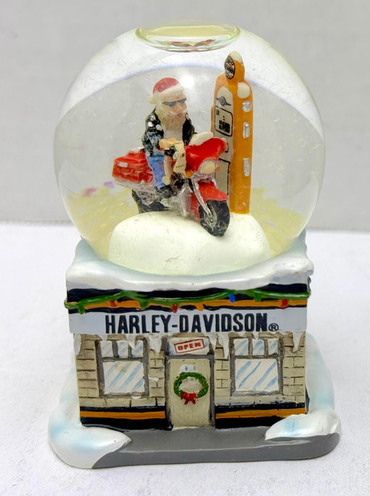 2008 Harley Davidson Mini Holiday Snow Globe Biker Santa Getting Gas 96807-09V   - TvMovieCards.com