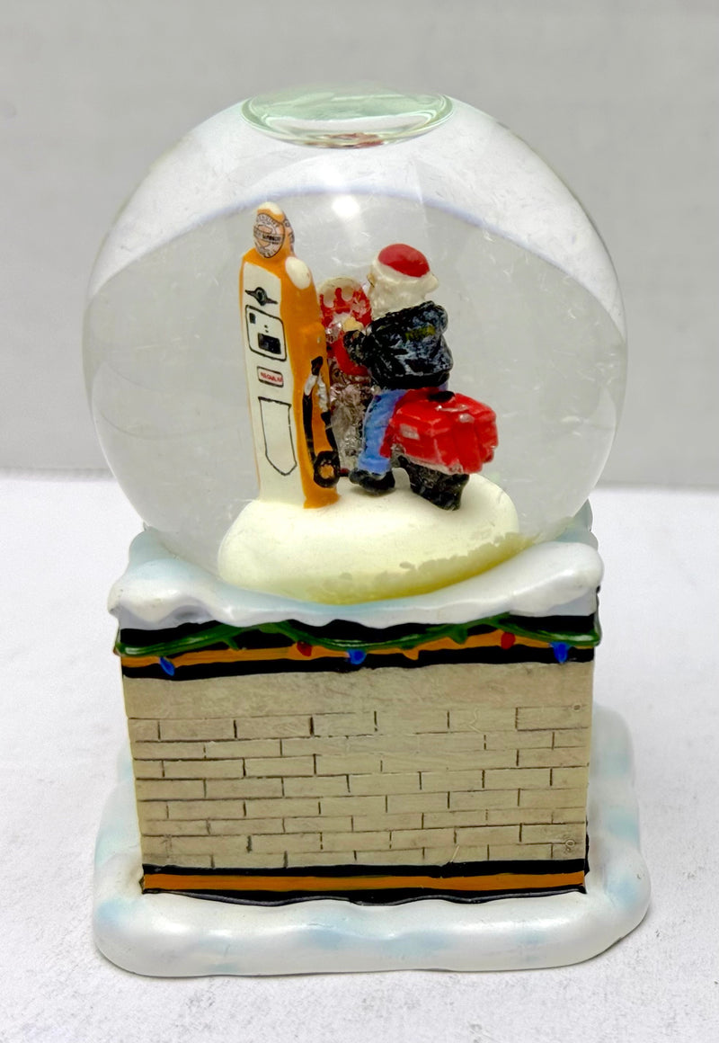 2008 Harley Davidson Mini Holiday Snow Globe Biker Santa Getting Gas 96807-09V   - TvMovieCards.com
