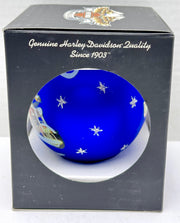 2007 Harley Davidson Holiday Hanging Glass Ball Ornament Santa Blue 96868-08V   - TvMovieCards.com