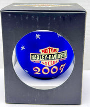 2007 Harley Davidson Holiday Hanging Glass Ball Ornament Santa Blue 96868-08V   - TvMovieCards.com