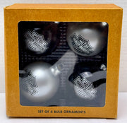 2001 Harley Davidson 4-Pack Ball Glass Holiday Ornament 97903-01z   - TvMovieCards.com