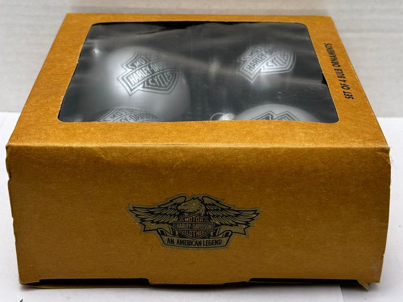2001 Harley Davidson 4-Pack Ball Glass Holiday Ornament 97903-01z   - TvMovieCards.com