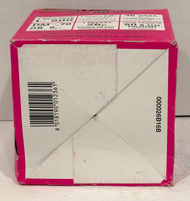 Barbie Holiday Album Sticker Trading Card Box of 50 Packs Panini 1999 Mattel