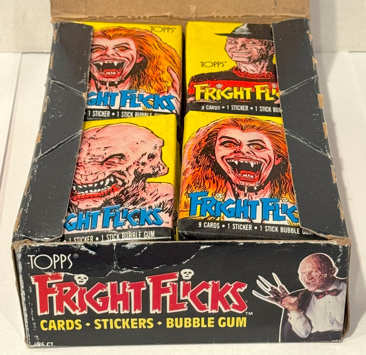 1988 Fright Flicks Vintage FULL 36 Pack Trading Card Wax Box Topps - TvMovieCards.com