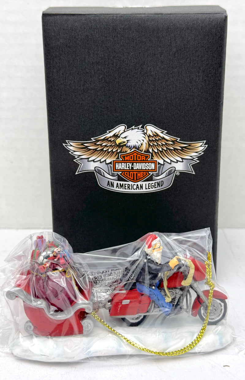 2008 Harley Davidson Santa Motorcycle Sleigh Resin Holiday Ornament 96994-09V   - TvMovieCards.com