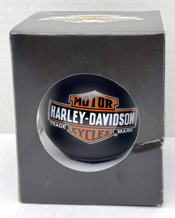2009 Harley Davidson Ball Glass Happy Holiday Ornament 96917 - 10V Black   - TvMovieCards.com