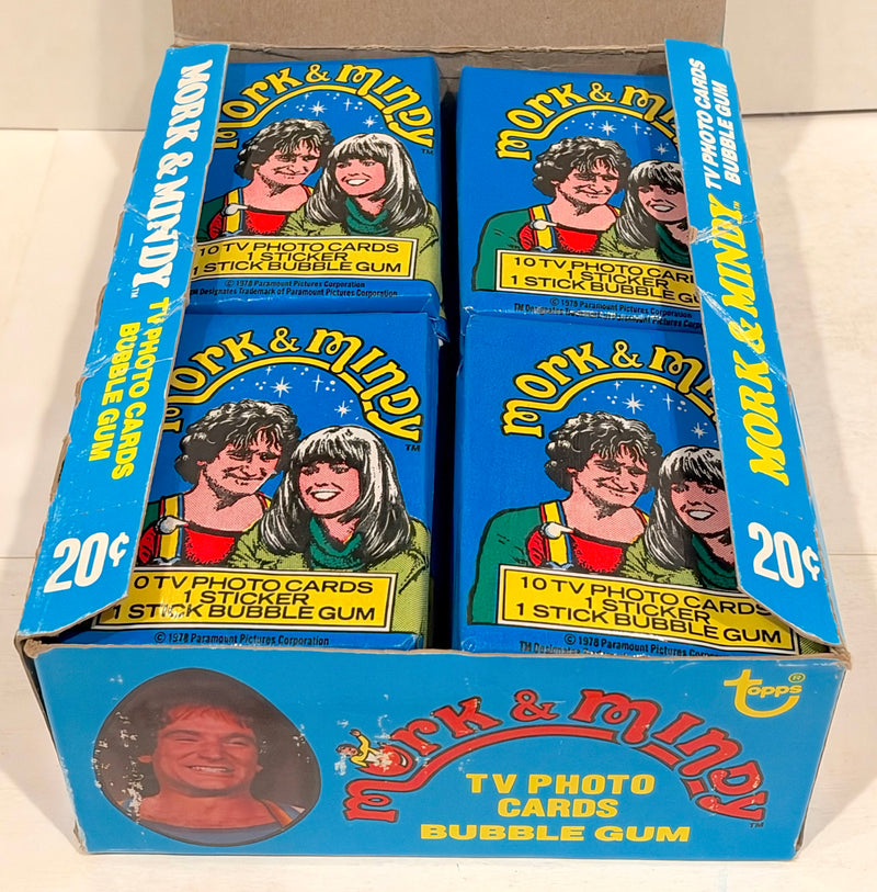 Mork & Mindy TV Show Vintage Bubble Gum Wax Card Box 36 Packs Topps 1978 FULL