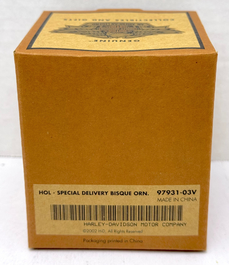 2002 Harley Davidson Ball Special Delivery Bisque Holiday Ornament 97931-03V   - TvMovieCards.com
