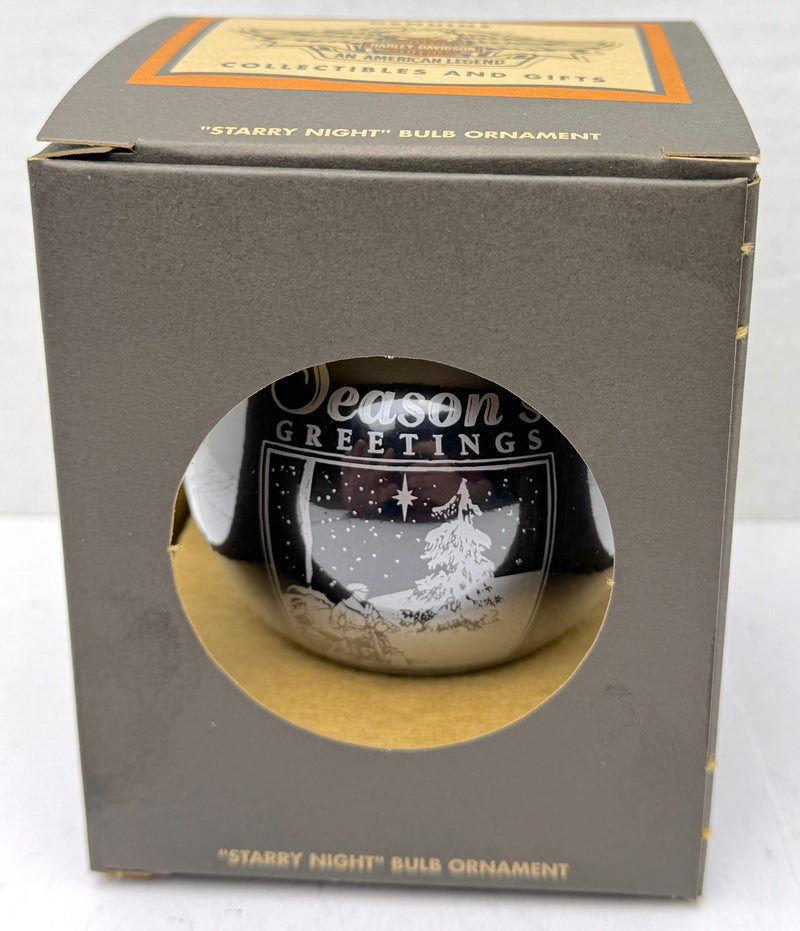 2001 Harley Davidson Ball Glass "Starry Night" Ornament 97907-02Z   - TvMovieCards.com