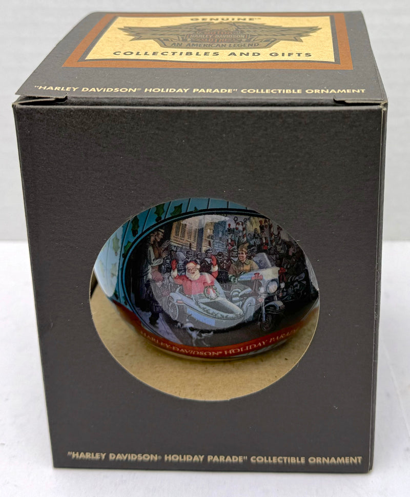 2003 Harley Davidson Ball Glass "Holiday Parade" Ornament 96894-04V   - TvMovieCards.com