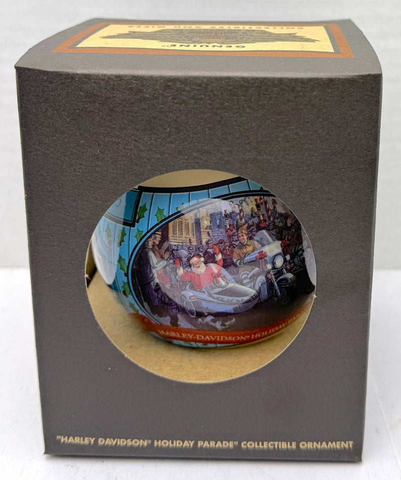 2003 Harley Davidson Ball Glass "Holiday Parade" Ornament 96894-04V   - TvMovieCards.com