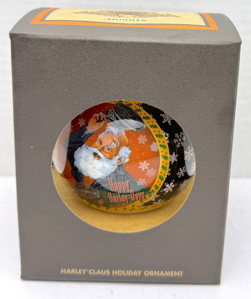 2000 Harley Davidson Ball Glass "Harley Claus" Ornament 97902-01z   - TvMovieCards.com
