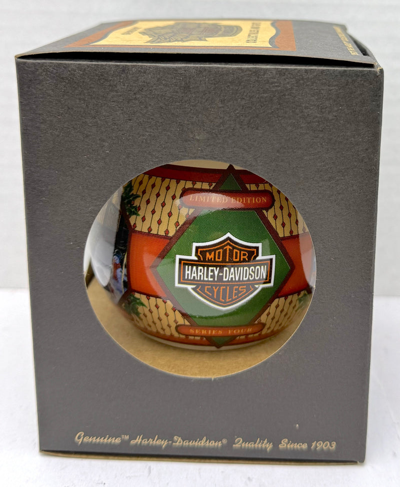 2002 Harley Davidson Ball Glass "Deck The Harley" Ornament 97929-03V   - TvMovieCards.com