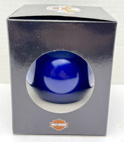 2004 Harley Davidson Ball Glass Happy Holiday Ornament 96888-05V Blue   - TvMovieCards.com