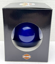 2004 Harley Davidson Ball Glass Happy Holiday Ornament 96888-05V Blue   - TvMovieCards.com
