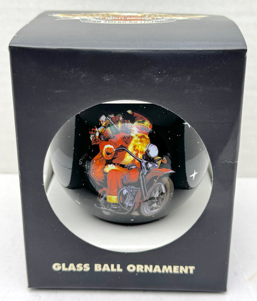 2005 Harley Davidson Ball Glass Seasons Greetings Ornament 97013-06V Black   - TvMovieCards.com