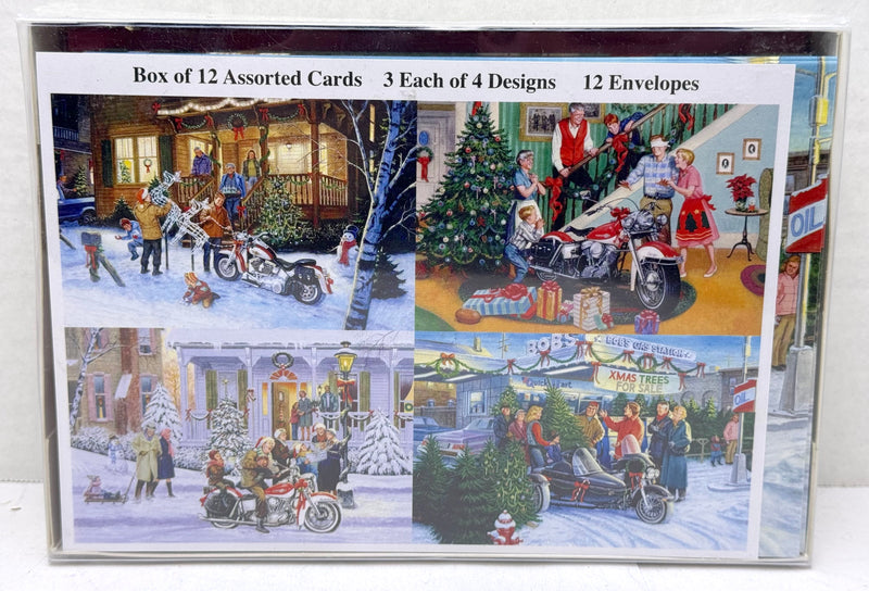 2002 Harley Davidson Holiday Christmas Greeting Card Box Set of 12 Cards   - TvMovieCards.com