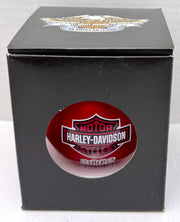 2009 Harley Davidson Ball Glass Happy Holiday Santa Ornament 96890-10V Red   - TvMovieCards.com