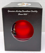 2009 Harley Davidson Ball Glass Happy Holiday Santa Ornament 96890-10V Red   - TvMovieCards.com