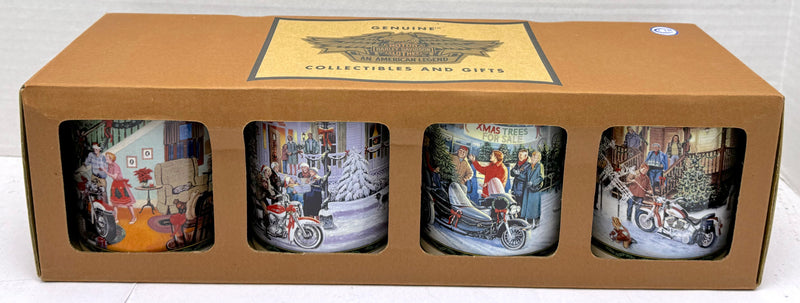 2002 Harley Davidson Motorcycles "Holiday Tradition" Collector Mug Set of 4   - TvMovieCards.com