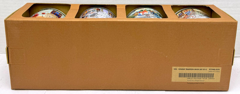 2002 Harley Davidson Motorcycles "Holiday Tradition" Collector Mug Set of 4   - TvMovieCards.com