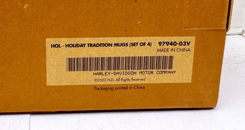 2002 Harley Davidson Motorcycles "Holiday Tradition" Collector Mug Set of 4   - TvMovieCards.com