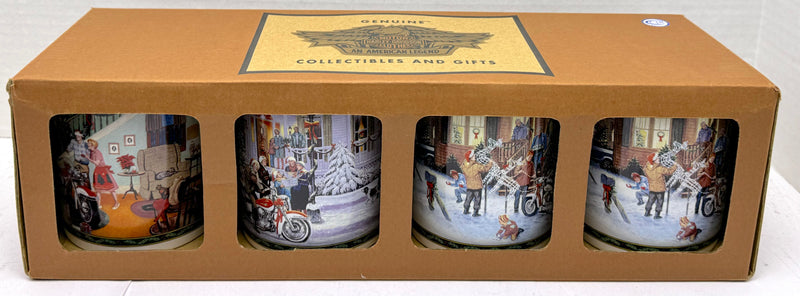 2002 Harley Davidson Motorcycles "Holiday Tradition" Collector Mug Set of 4   - TvMovieCards.com