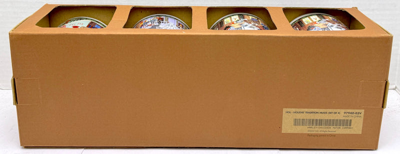 2002 Harley Davidson Motorcycles "Holiday Tradition" Collector Mug Set of 4   - TvMovieCards.com