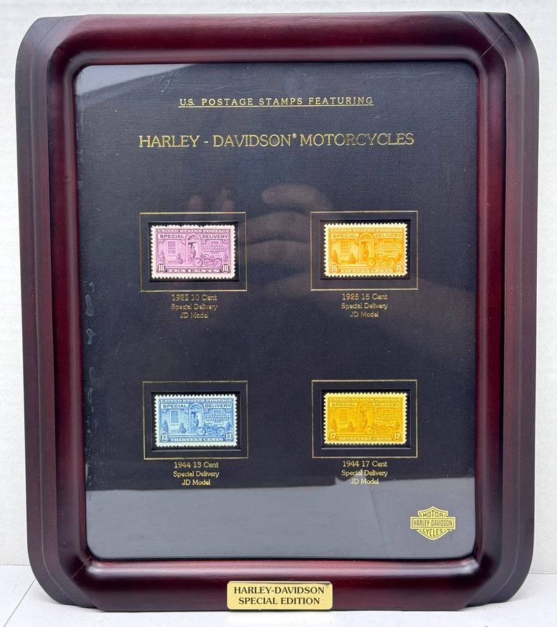1992 Harley-Davidson 12 x 10 Framed US Postage 4 Stamp Set 99398-93v   - TvMovieCards.com
