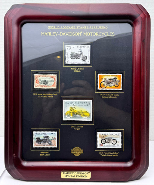 1993 Harley-Davidson 12 x 10 Framed World Postage 6 Stamp Set 99399-94V   - TvMovieCards.com