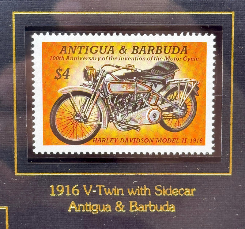 1993 Harley-Davidson 12 x 10 Framed World Postage 6 Stamp Set 99399-94V   - TvMovieCards.com