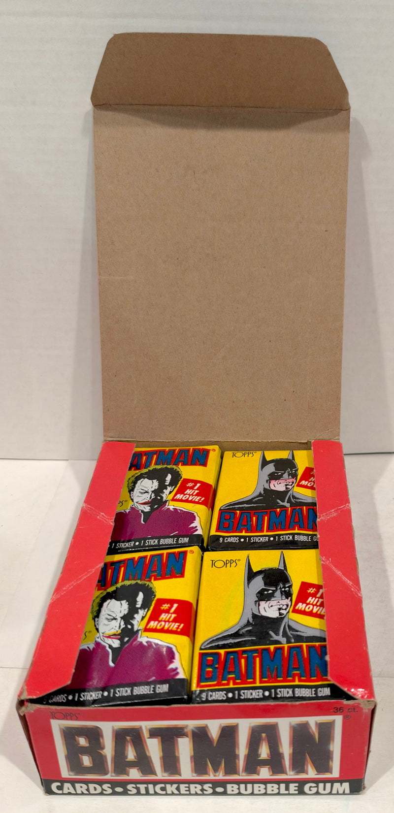 Batman Movie Series 1 Vintage Trading Wax Trading Card Box 36 Packs Topps 1989