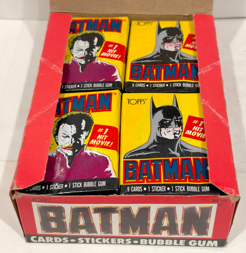 Batman Movie Series 1 Vintage Trading Wax Trading Card Box 36 Packs Topps 1989