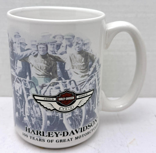 2003 Harley Davidson 100th Anniversary White Painted Racer 15oz Cup 97910-02V   - TvMovieCards.com