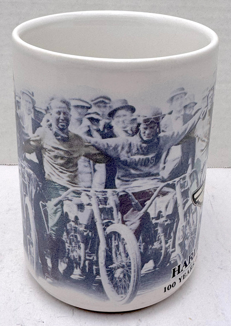 2003 Harley Davidson 100th Anniversary White Painted Racer 15oz Cup 97910-02V   - TvMovieCards.com
