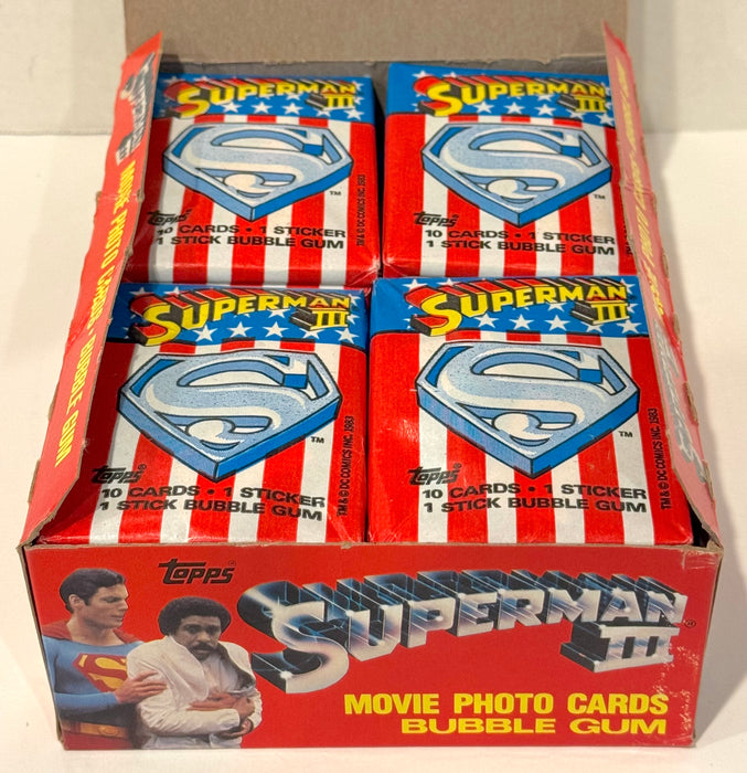 1983 Superman III Movie Vintage Trading Card Wax Box Full 36 Packs Topps - TvMovieCards.com