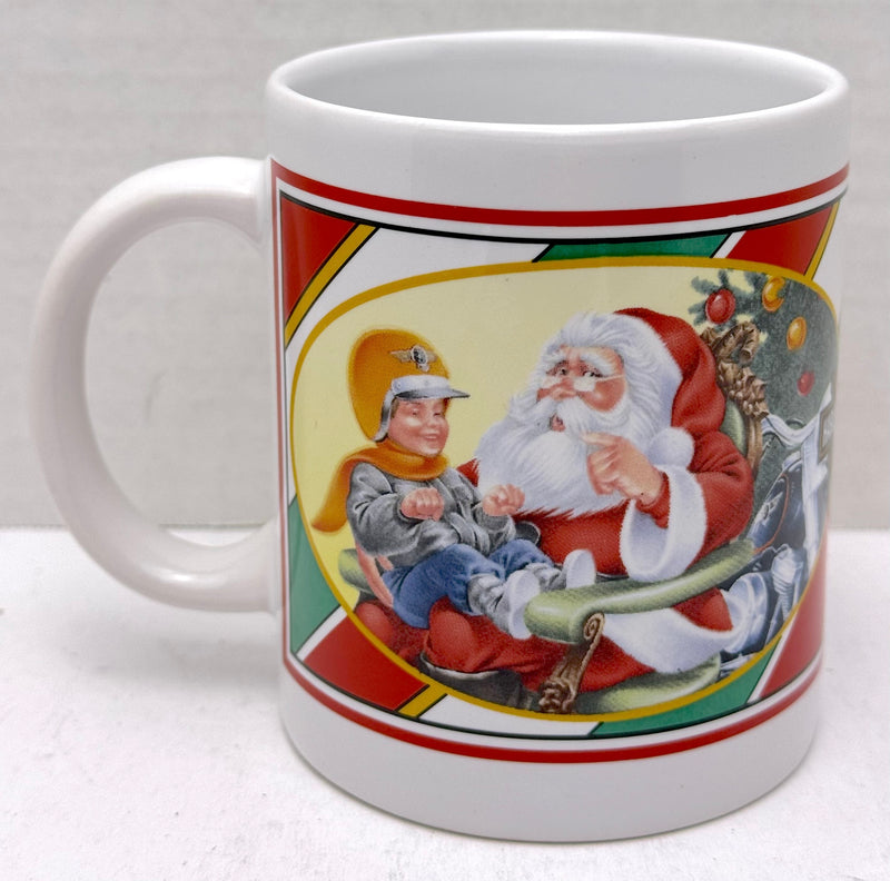 1997 Harley Davidson Motorcycles Christmas Kid Sitting on Santas Lap Coffee Mug   - TvMovieCards.com