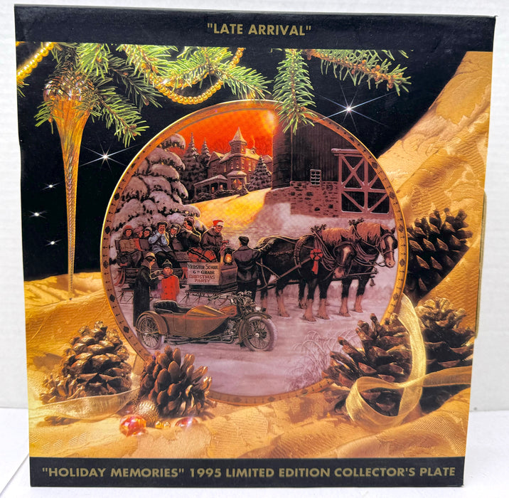 1995 Harley Davidson Holiday Memories "Late Arrival" Collector Plate 99415-96z   - TvMovieCards.com